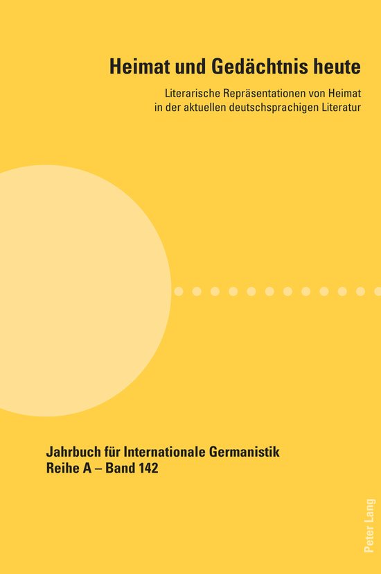 Jahrbuch fuer Internationale Germanistik- Heimat und Gedaech ... - cover
