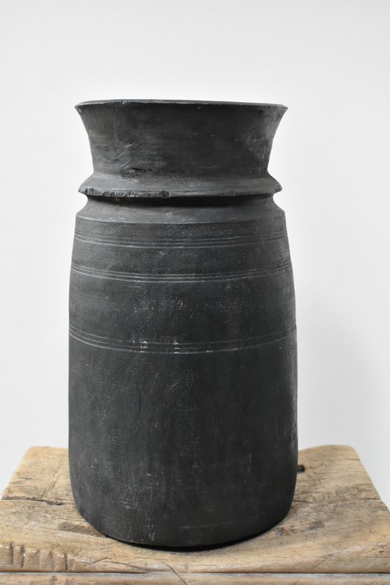 Authentieke Nepalese houten pot/oude houten pot uit Nepal