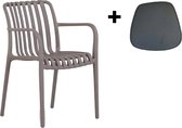 Chaise empilable Vita Porto grise avec coussin d'assise