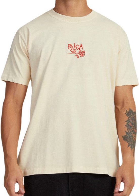 Rvca Roses Short Sleeve T-shirt - Latte