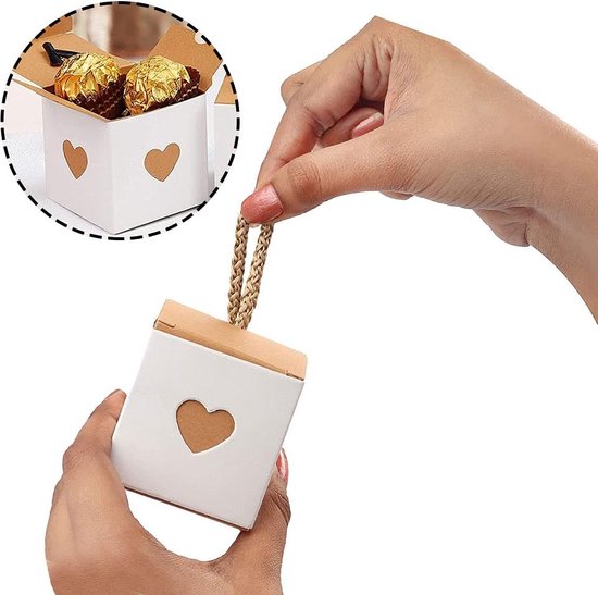 50pcs Donut Candy Box, Wedding Favor Boxes Candy Gift Boxes Wedding Candy Box Packaging Box Donut Polygon Cookie Box (Pink
