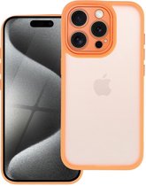 Case2go - Telefoonhoesje geschikt voor iPhone 15 Pro - Back Cover - Variete Hoes - Oranje
