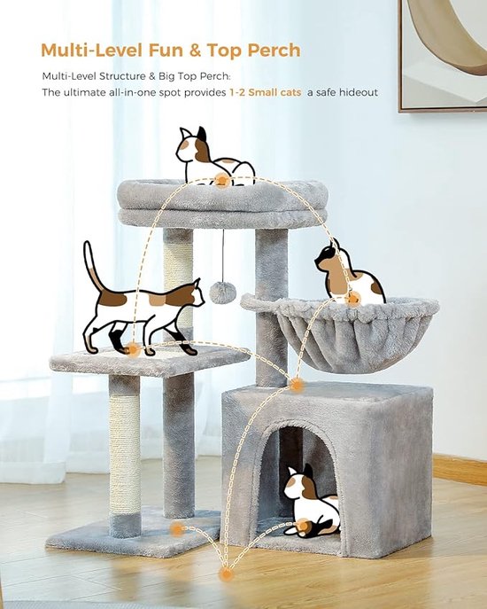 FEANDREA Krabpaal 143 cm - 2 knuffelige uitkijkplatforms - beige PCT15BE beste prijzen & reviews FEANDREA Krabpaal 143 cm - 2 knuffelige uitkijkplatforms - beige PCT15BE beste prijzen & reviews