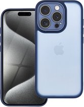 Case2go - Telefoonhoesje geschikt voor iPhone 15 Pro - Back Cover - Variete Hoes - Donkerblauw