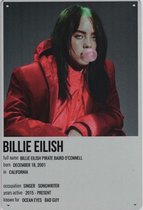 Wandbord Artiest - Billie Eilish