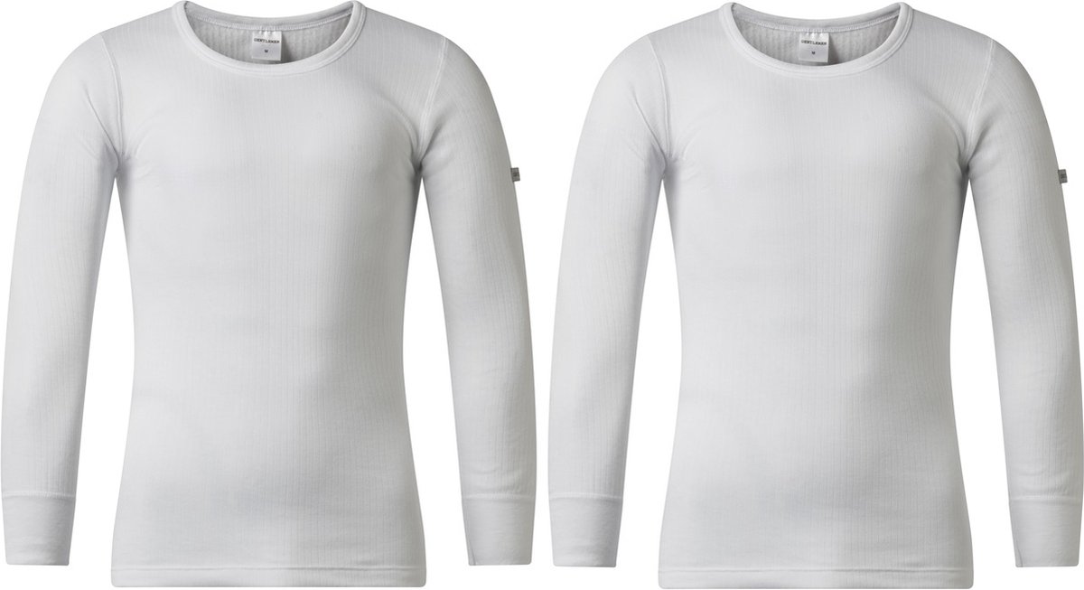 Gentlemen - 2 heren thermo T-shirts - lange mouw - 50% polyester en 50% modal - wit - maat M