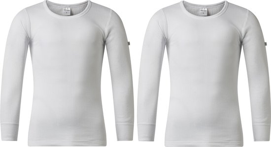 2 heren thermo T-shirts lange mouw van Gentlemen 50% polyester - 50% modal 447 wit maat M