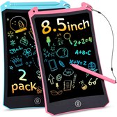 Lcd-schrijfbord, 8,5 inch, 2 stuks, kleurrijk scherm, schrijftablet, uitwisbaar handschriftblok, herhaaldelijk schrijven en tekenen voor meisjes en jongens, cadeaus (blauw + roze)