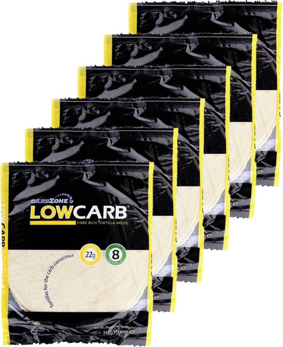 Goedkoopste Carbzone | Tortilla's | Regular Size | 6 stuks | 6 x 40 g