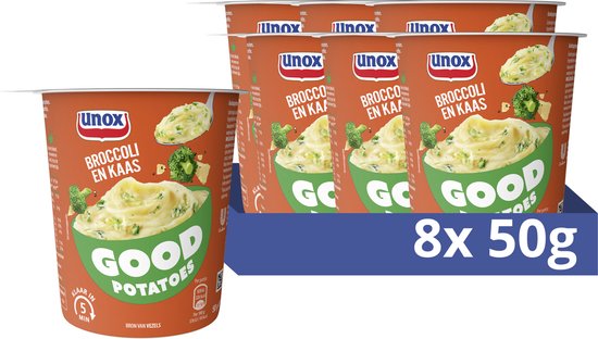 Unox Good Potatoes - Broccoli en Kaas - 8 x 50 g - Voordeelverpakking