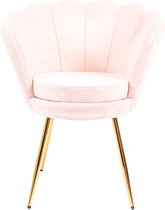 Housevitamin Chaise de salle à manger Shell - Set de 2 - Rose clair - 68x65x83cm