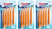 Sanitral hoek interdentale ragers (1,2 mm - maat M), schuine tandborstel voor het reinigen van tanden - uitstekende toegang tussen de tanden - oranje (3 x 5 stuks) 15 stuks