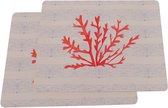 Set van 2 placemats mdf met een afbeelding van oranje koraal