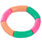 Bracelet penne vert orange rose
