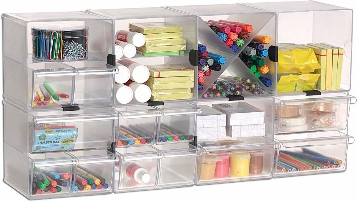 Multi-Functionele Organiser Archivo 2000 Doorschijnend (19 x 15 x 15 cm)