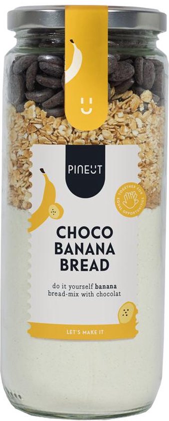 Pineut ® Vaderdag Cadeau - Bakmix Bananenbrood Choco - Cake Bananabread - Vaderdag geschenk - DIY Pakket - Verantwoord tussendoortje - Samen Genieten - Origineel Cadeau