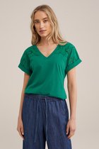 WE Fashion Dames T-shirt met embroidery