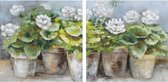 Schilderij DKD Home Decor 80 x 3,5 x 80 cm Bloempot Cottage (2 Stuks)