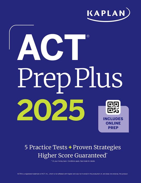 Kaplan Test Prep- ACT Prep Plus 2025: Study Guide includes 5 ... - cover