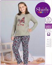 Meisjes Pyjama - Pyjamaset - Katoen - Groen Batterfly - Shirly 7012 _ 9-10 jaar