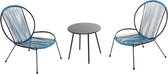 Concept-U - Set van 2 fauteuils + 1 salontafel blauw RETE