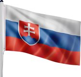 FLAGMASTER Vlaggenmast met Vlag Slowakije 120 x 80 cm - Met Ringen - Slowaakse Vlag - 6,5 m