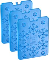 Cepewa Plat groot koelelement - 3x - blauw - kunststof - 800 ml - 25 x 32 cm - Koelblokken/koelelementen voor koeltas/koelbox