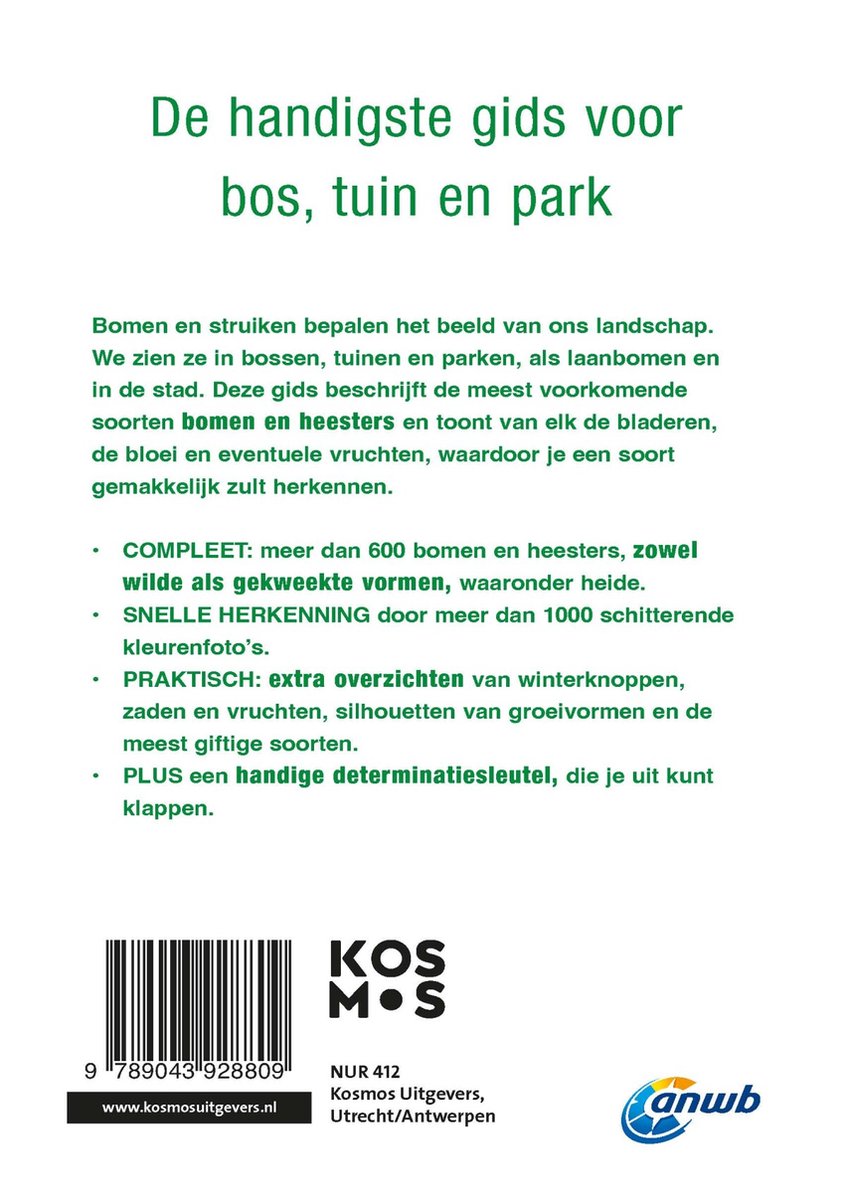 ANWB natuurgidsen - Bomengids - back cover