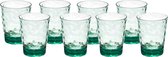 Leknes Drinkglas Gloria - 8x - transparant groen - onbreekbaar kunststof - 470ml -camping/verjaardag