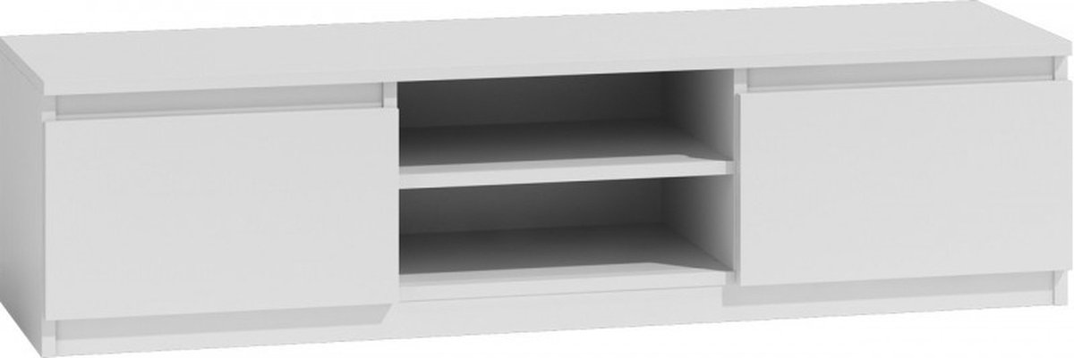 Topeshop RTV140 BIEL, Wit, Deeltjes-board, Wit, Deeltjes-board, 2 schappen, Wit