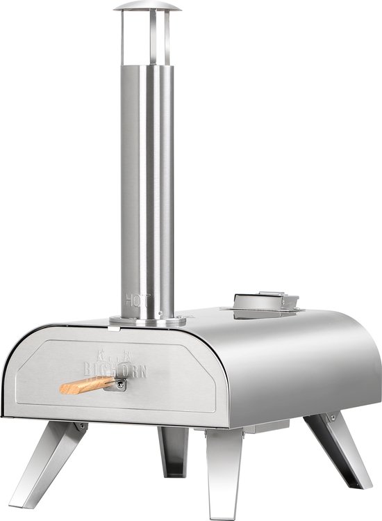 BIGHORN Pizza Pellet Oven - Pizza oven voor Buiten - Draagbaar - Opvouwbaar - RVS - 15KG - 460° - Bighorn