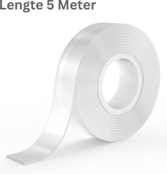 Foto: Lixus goods dubbelzijdig tape 5 meter x 20mm x 15mm transparant extra sterk