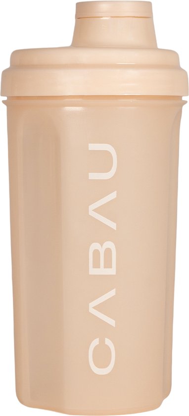 Cabau Shakebeker Beige (700 ml) - BPA-vrij - Klontvrij inclusief zeef - Proteïne Shaker - Voor jouw eiwit-en maaltijdshakes - Vaatwasser vriendelijk