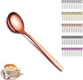 Theelepels van roségoud, set van 12, titanium koperen roestvrijstalen koffielepel, kleine dessertlepel, ideaal voor thuis, restaurant, hotel, bruiloft, feest, vaatwasmachinebestendig