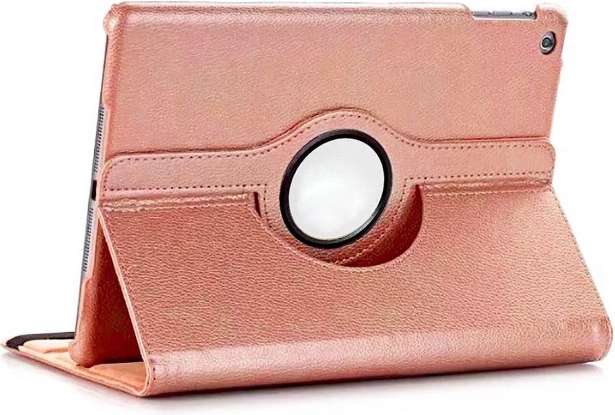Hoes Geschikt voor iPad 2021 / 2020 / 2019 (9e/8e/7e Generatie / 10.2 inch) - 360 Graden Draaibare Bookcase - Roze Goud
