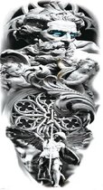 Griekse/Romeinse god Sleeve Tattoo | Neptattoo volwassenen | Tijdelijke griekse tattoo | totale arm tattoo | Temporary tattoo | Verwijderbare tatoeages | Nep Fake Tattoos | 48 cm x 17 cm