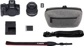 Canon R50 - Systeemcamera travel kit - + RF-S 18-45mm f/4.5-6.3 IS STM-lens, schoudertas, geheugenkaart & batterijpakket
