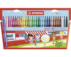 STABILO Power - Viltstift - Tot 8 Weken Zonder Dop - Etui Met 30 Kleuren