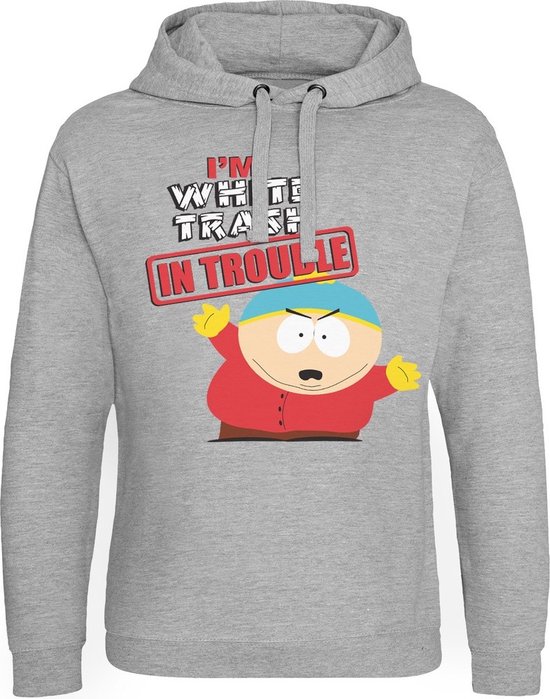 Foto: South park i m white trash in trouble epic hoodie heather grey s