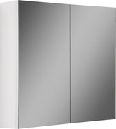 Badplaats Badkamerkast Cuba 80 x 16 x 70 cm - Hoogglans Wit - Spiegelkast Badkamer