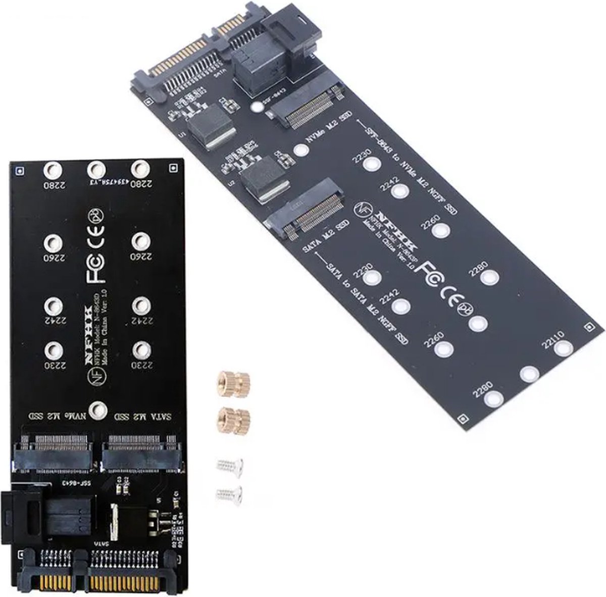 Togadget® - M.2 - SAS naar Sata adapter - 22pin SFF-8643 Om M.2 U2 Kit Ngff M-Om Slimline Sas Nvme Pcie Ssd Sata ssd Adapter