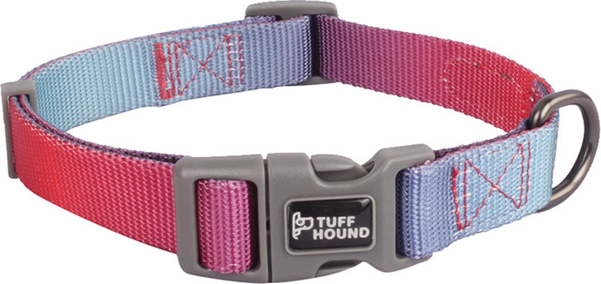 Tuff Hound Pet Collar - Honden Halsband - Verstelbare maat - Nylon halsband - Graffi Design halsband Geschikt voor kleine tot grote Honden - Flame Pink