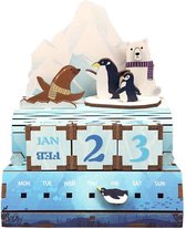DIY Houten Puzzel Kalender, Date at Glaciers, Tone-Cheer, TQ002, 10,4x8,9x11,8cm