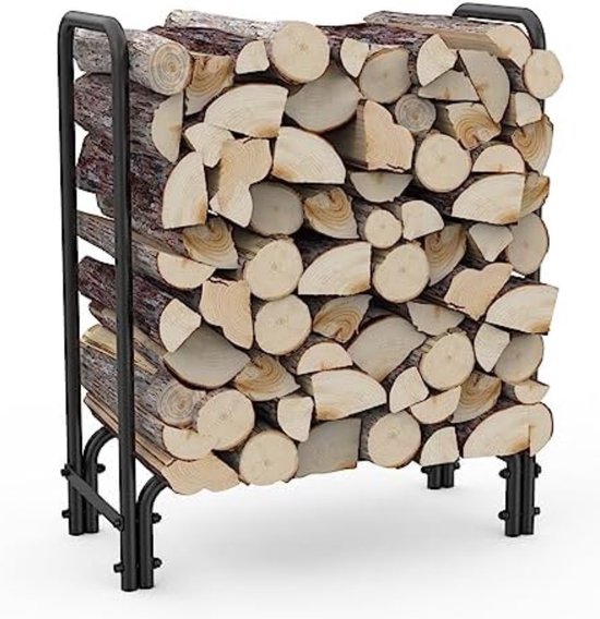 Stalen brandhoutrek houtopslag zwart 60x150x25 cm | premiumXL