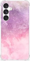 Coque pour smartphone compatible avec Samsung Galaxy A55 - Coque robuste avec bord transparent - Peinture Pink