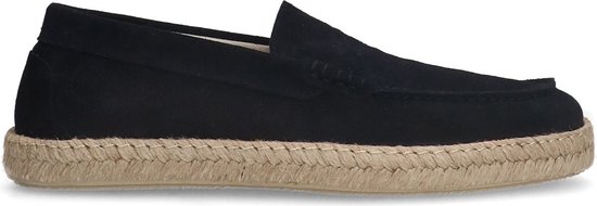 Manfield - Heren - Navy suède espadrilles - Maat 40