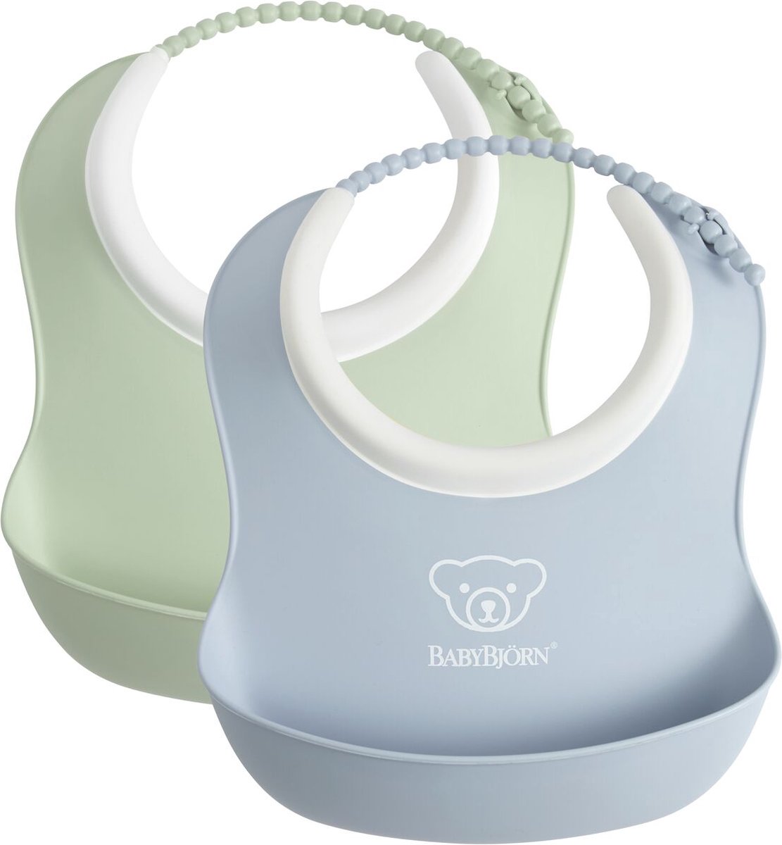 Goedkoopste BabyBjörn Baby Slabbetje - 2 stuks - Pastelgroen - Pastelblauw