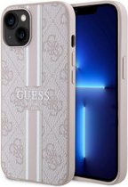 Guess 4G Printed Stripe Back Case (MagSafe Compatible) - Geschikt voor Apple iPhone 14 Plus (6.7") - Roze