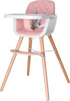 Kinderstoel - Eetstoel - Hout - Pink - Roze - Gordel Stoel - Kinder - Stoel - tot 20Kg