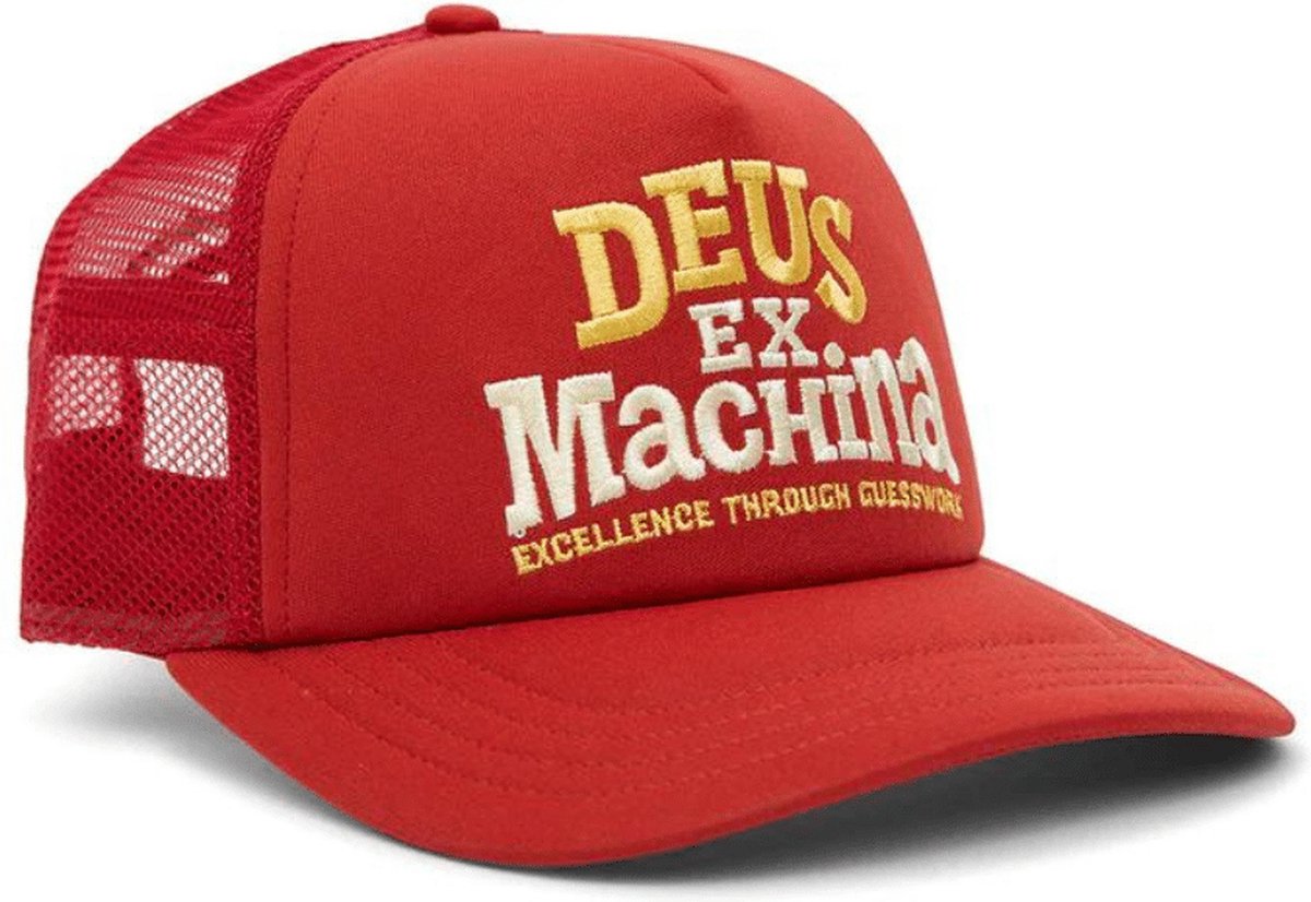 Deus Guesswork Red Trucker Cap